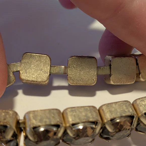 Vintage Brown Rhinestone Stretch Bracelet - Picture 5 of 5